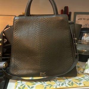 Zac Posen snake print bag in green